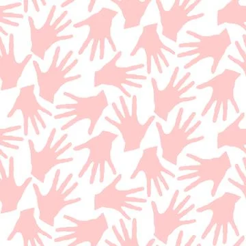 Seamless pattern with palm prints. Symbol of racial and national equality, fr イラスト素材