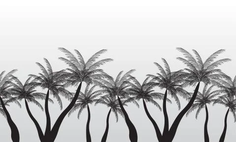 Seamless Pattern Palm Silhouette. Vector Illustration Illustrazione stock