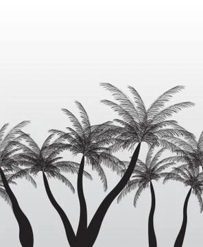 Seamless Pattern Palm Silhouette. Vector Illustration Illustrazione stock