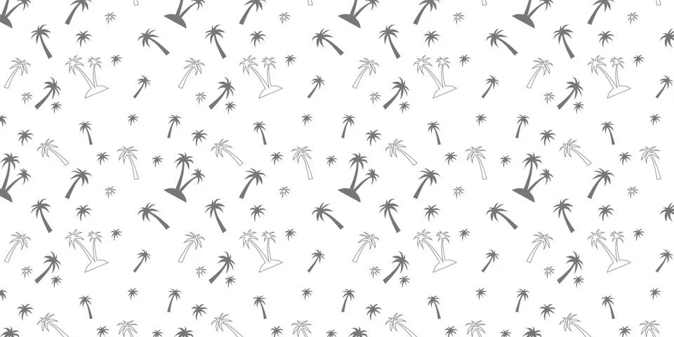 Seamless pattern with palm trees. Exotic tropical summer wallpaper Stock Illustration