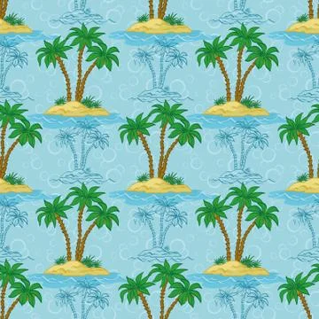Seamless pattern, palm trees Stock Illustration