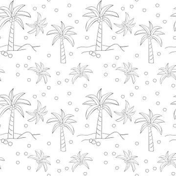 Seamless pattern with of palm trees. 스톡 일러스트