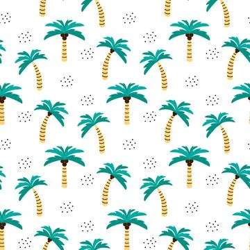 Seamless pattern with palm trees. Stock Illustration