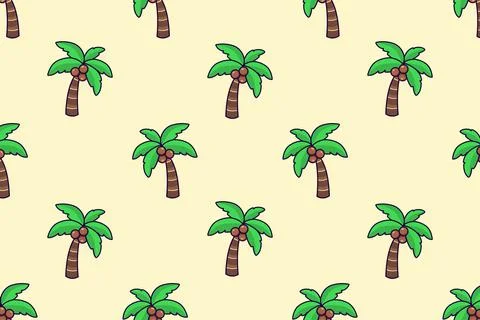 Seamless pattern of palm trees. Stock Illustration