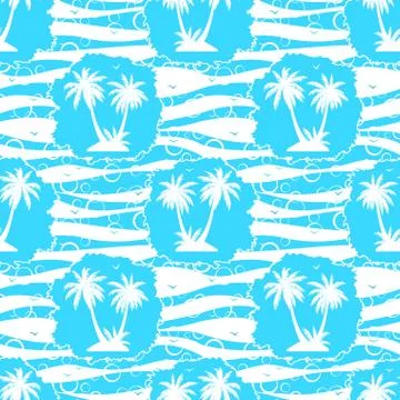 Seamless Pattern, Palms Stock Illustration