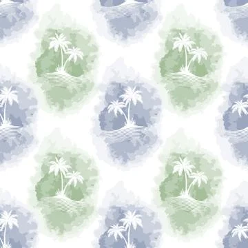 Seamless Pattern, Palms Stock Illustration