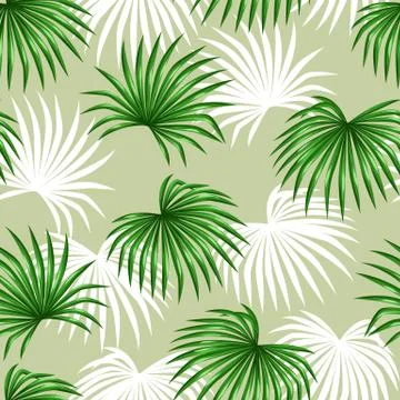 Seamless pattern with palms leaves. Decorative image tropical leaf of palm tree Stock Illustration