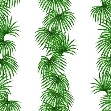 Seamless pattern with palms leaves. Decorative image tropical leaf of palm tree イラスト素材