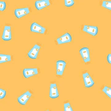 Seamless pattern pampering dry skin cream cartoon vector Stock Illustration