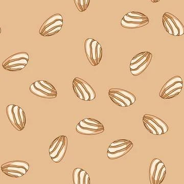 Seamless pattern pan mexican conchas cartoon vector Stock Illustration