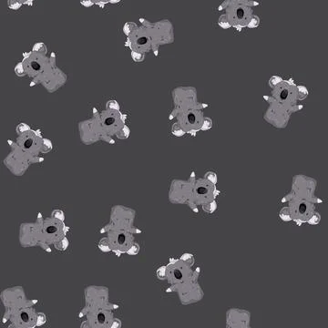 Seamless pattern panda hand puppet cartoon vector Stock Illustration