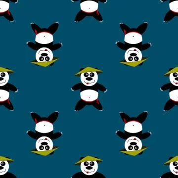 Seamless pattern Panda Stock Illustration