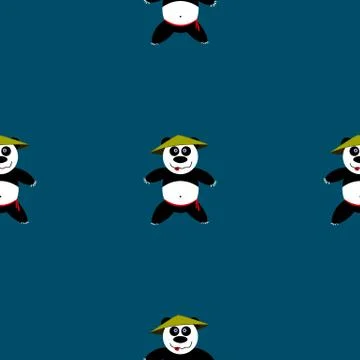 Seamless pattern Panda Stock Illustration