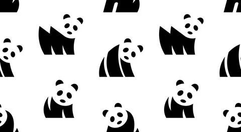 Seamless pattern with Panda logo Stock Illustration