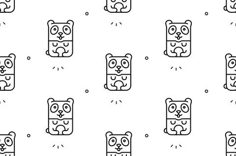 Seamless pattern with Pandas Illustrazione stock
