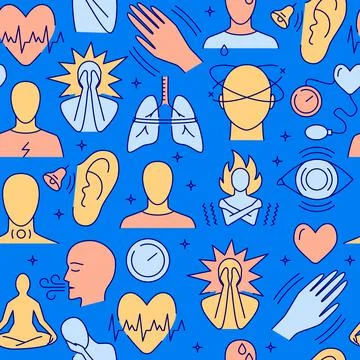 Seamless pattern with panic disorder symbols Stock Illustration