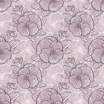 Seamless pattern with pansy Illustrazione stock