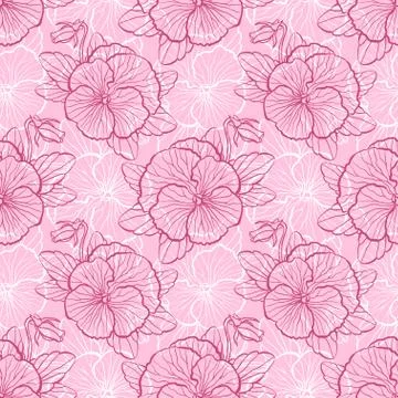 Seamless pattern with pansy Illustrazione stock