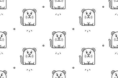 Seamless pattern with Panthers Stock Illustration