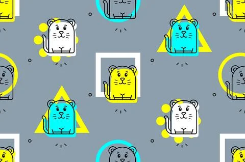 Seamless pattern with Panthers Stock Illustration