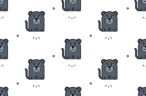 Seamless pattern with Panthers Stock Illustration