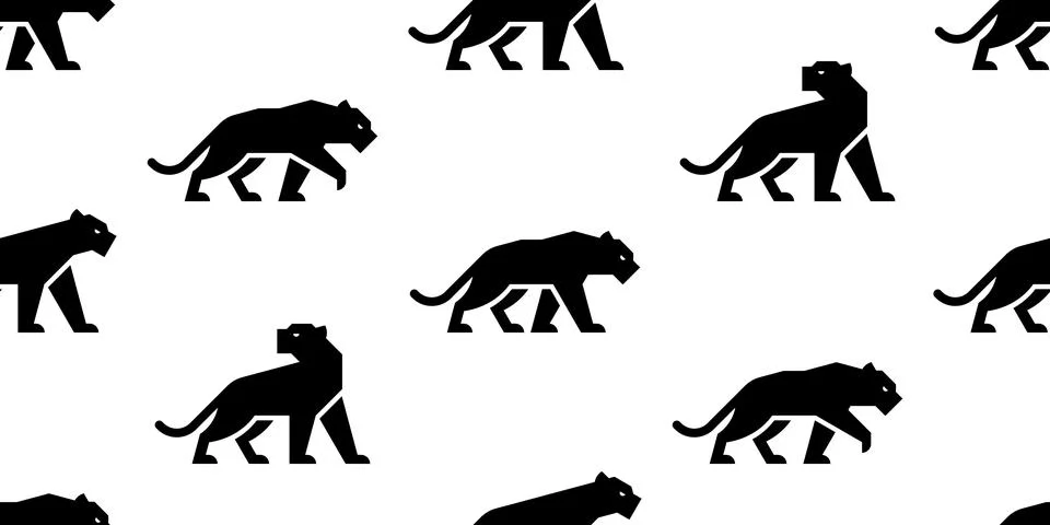 Seamless pattern with Panthers Stock Illustration