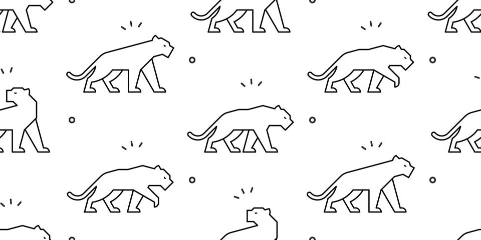 Seamless pattern with Panthers Stock Illustration