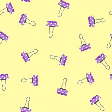 Seamless pattern paper binder clip cartoon vector Stock Illustration