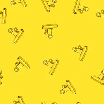 Seamless pattern paper binder clip cartoon vector color Stock Illustration