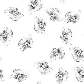 Seamless pattern Paper boat sailing on water with small flag Stock Illustration