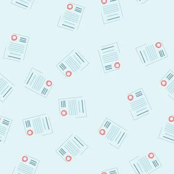 Seamless pattern paper business contract cartoon vector Stock Illustration