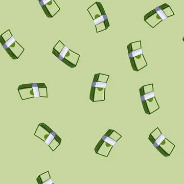 Seamless pattern paper cash stack cartoon vector Illustrazione stock