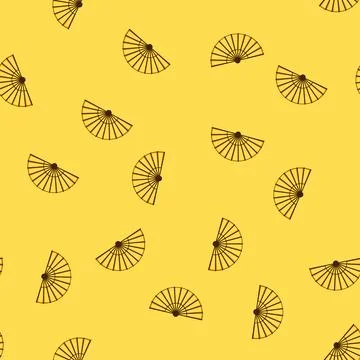 Seamless pattern paper chinese fan cartoon vector イラスト素材