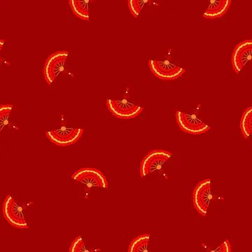 Seamless pattern paper chinese fan cartoon vector 스톡 일러스트