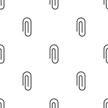 Seamless pattern with paper clip icon on white background. Vector illustration Stock Illustration