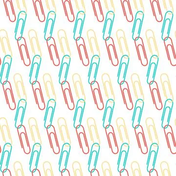 Seamless Pattern, Paper Clips, Back to School Background Ilustración de archivo