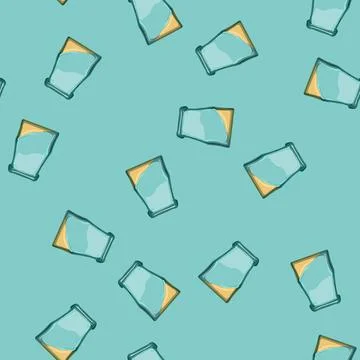 Seamless pattern paper coffee packaging cartoon vector Stock Illustration