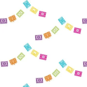 Seamless pattern of paper decorations Stock Illustration