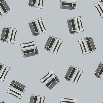 Seamless pattern paper fax machine cartoon vector 스톡 일러스트