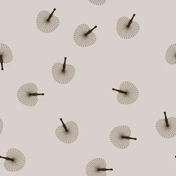 Seamless pattern paper hand fan cartoon vector Stock Illustration