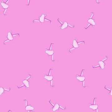 Seamless pattern paper origami animals cartoon vector Stockillustratie
