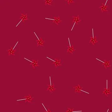 Seamless pattern paper pinwheel toy cartoon vector Stock Illustration