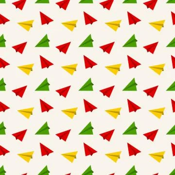 Seamless pattern with paper plane. Vector background. Stock Illustration