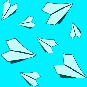 Seamless pattern with paper planes Stock Illustration
