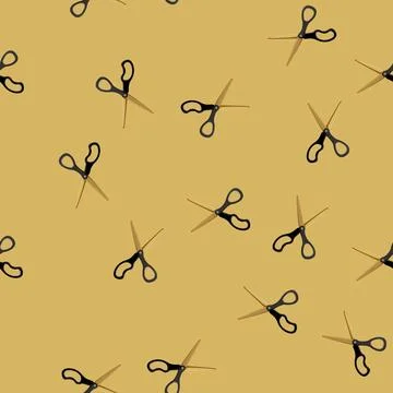 Seamless pattern paper scissor cut cartoon vector Stock Illustration
