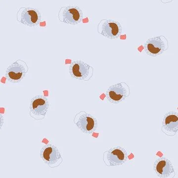 Seamless pattern paper teabag cartoon vector Stock Illustration