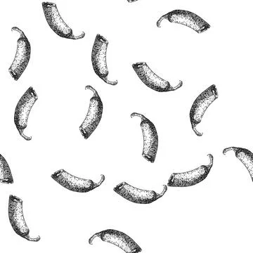 Seamless pattern paprika chili pepper sketch hand drawn Stock Illustration