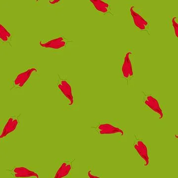 Seamless pattern paprika pepper chili cartoon vector Stock Illustration