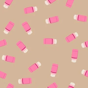 Seamless pattern parabenfree deodorant eco friendly cartoon vector Stock Illustration