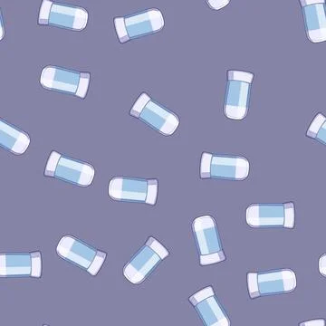 Seamless pattern parabenfree deodorant eco friendly cartoon vector Stock Illustration